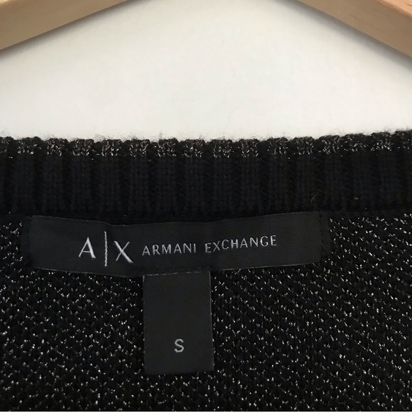 ARMANI EXCHANGE Women's Gray Silver Metallic V-neck Sweater Size S - Picture 5 of 12